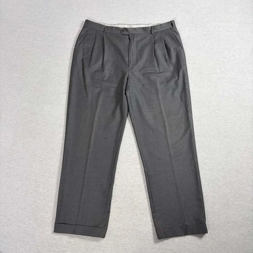 Zanella for Nordstrom Bennett Gray Pleated Wool Dress Pants Super 130 Loro Piana